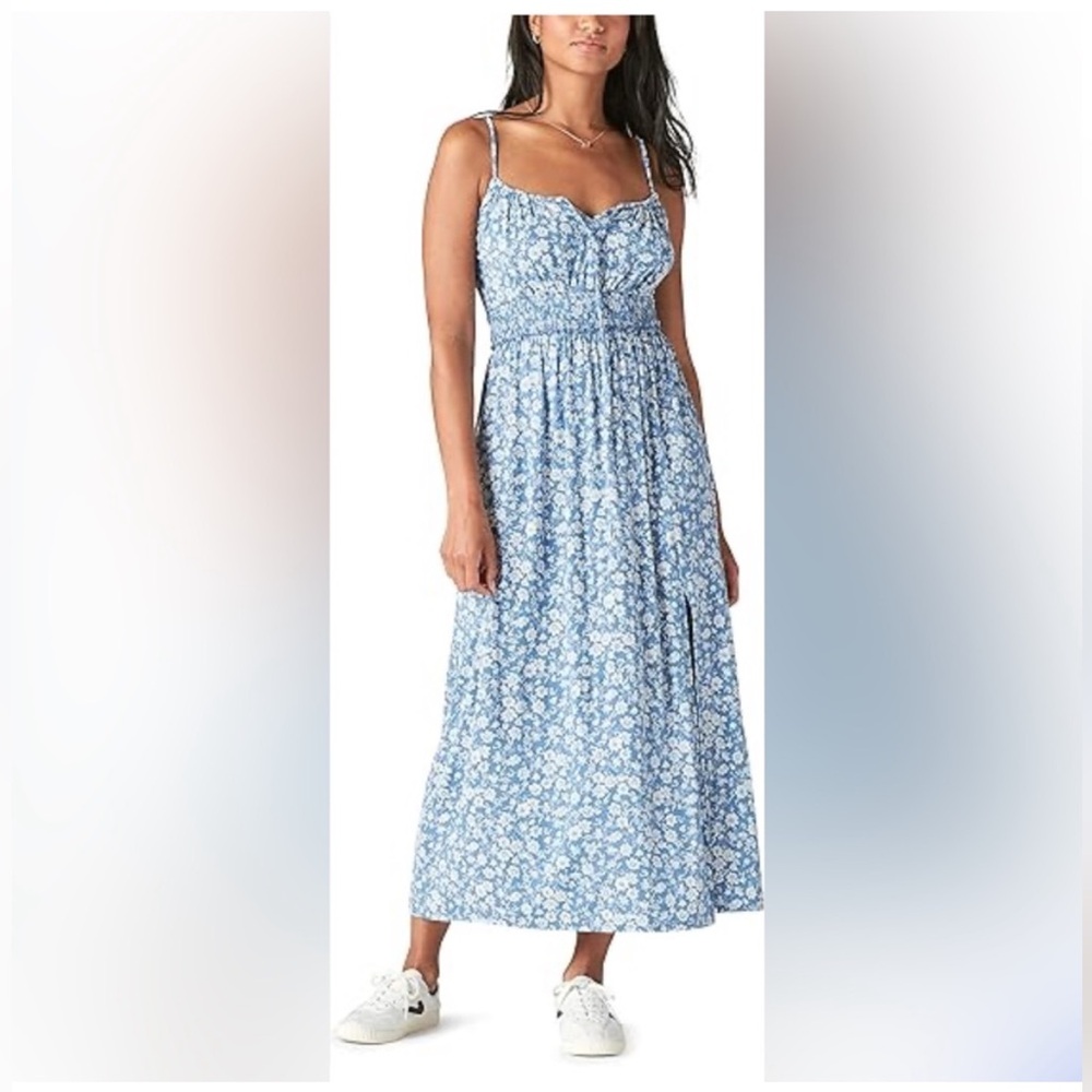 NWOT Lucky Brand Blue and White Floral Maxi Dress - Picture 11 of 11